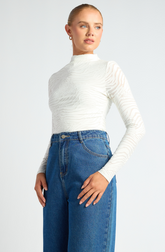 THE ZARIA MESH ZEBRA TOP
